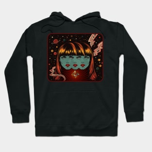 Cosmic Triad: Starry Fusion Hoodie